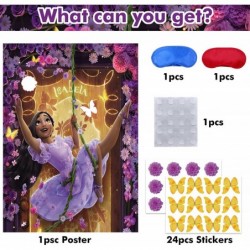 Encanto Birthday Party Supplies - Party Theme Pin Game for Girls - Pin The Butterfly and Flower on Isabella - Large Poster wi...