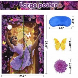 Encanto Birthday Party Supplies - Party Theme Pin Game for Girls - Pin The Butterfly and Flower on Isabella - Large Poster wi...