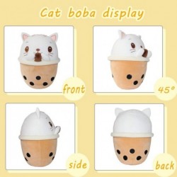 10 inch Cute Cat Boba Plush Stuffed Squishy Animal Bubble Tea Pillow Super Soft Cartoon Hugging Toy Gifts for Bedding Kids Sl...