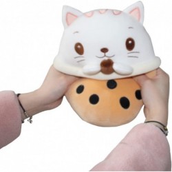 10 inch Cute Cat Boba Plush Stuffed Squishy Animal Bubble Tea Pillow Super Soft Cartoon Hugging Toy Gifts for Bedding Kids Sl...