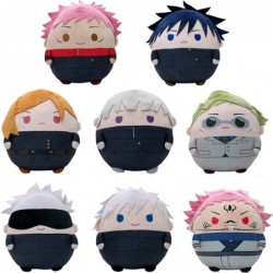 Anime Plush Doll Figures Gojo Satoru Yuji Itadori Soft Plushie Stuffed Toys Keychain Round Cushion Pillow Cosplay Props Keyri...