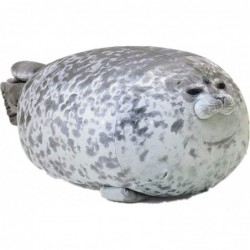 Cute Seal Pillow 15.75‘’ Chubby Blob Seal Pillow Soft Fat Hugging Pillow Realistic Cotton Stuffed Animal Plush Toy Grey $23.2...