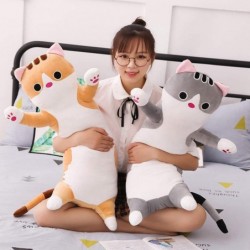 Cat Plush Hugging Pillow Cat Stuffed Animals Long Pillow Soft Kitten Plush Body Pillow Toy Gifts for Kids (Gray 27.55 inch) $...