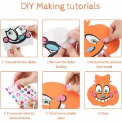 202PCS Halloween Pumpkin Foam Craft Kits with 20 Sets DIY Self-Adhesive Halloween Expressions Stickers for Kids Halloween Par...