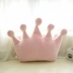 Short Plush Crown Shaped Princess Throw Pillows For Fluffy Plush Stuffed Decoration 16.5 Inch / 42 cm - Pink Pentagonal Crown...