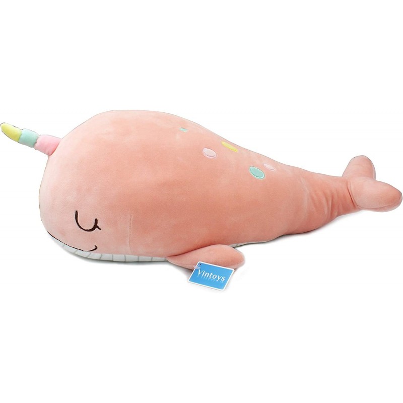 Soft Narwhal Unicorn Whale Hugging Pillow Plush Doll Fish Plush Toy Stuffed Animals Pink 21 $51.00 Kids' Plush Toy Pillows