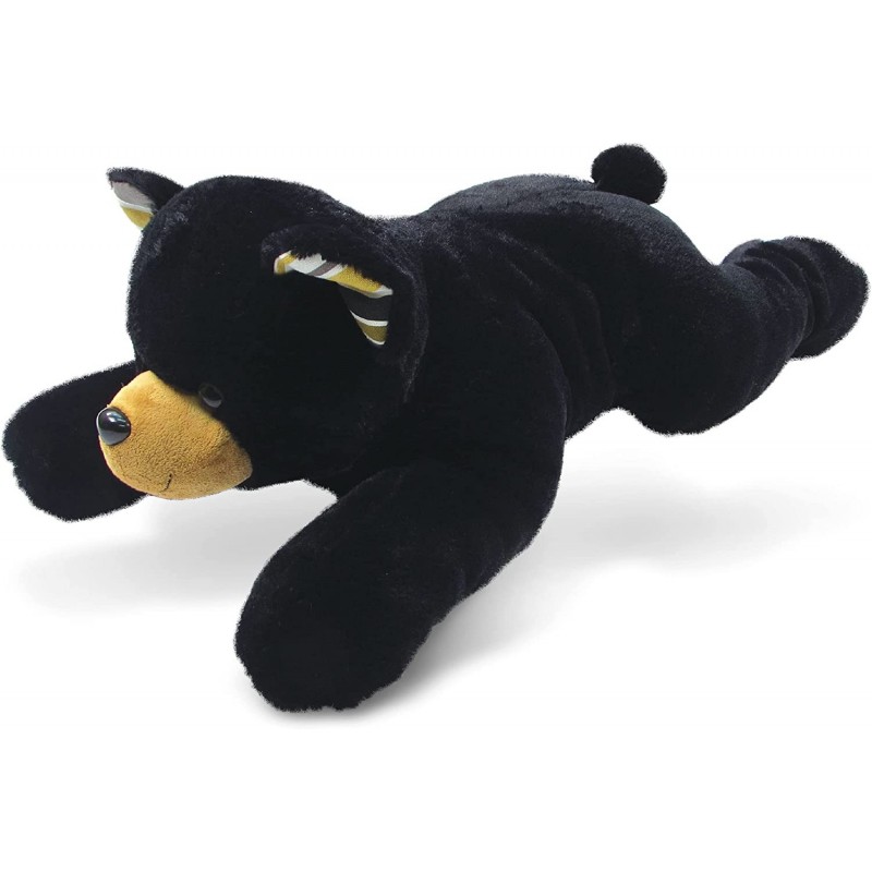 DolliBu Plush Black Bear Stuffed Animal Pillow Size - Super Soft Animal Pillow for Kids Cozy Nap Buddy Floor Pillow for Kids ...