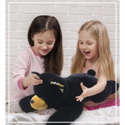 DolliBu Plush Black Bear Stuffed Animal Pillow Size - Super Soft Animal Pillow for Kids Cozy Nap Buddy Floor Pillow for Kids ...