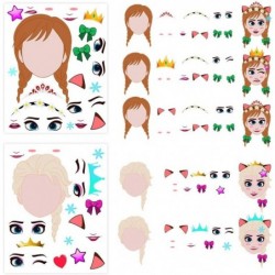 36 Pieces Sticker Sheet Sticker Packs Kids Princess Stickers for Kids Make a Face Stickers Sheets Make Your Own Sticker Party...