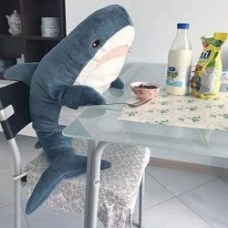 39.4 inch Shark Giant Stuffed Animal Toy Wildlife Soft Polyester Fabric Beautiful Shark Markings Handcrafted Kids Huggable Pi...