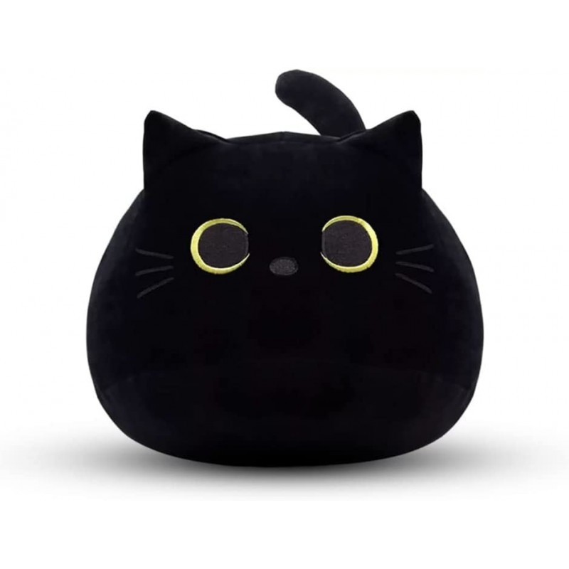 Cute Black Cat Plush Pillow Kawaii Black Cat Stuffed Animals Pillows Plushies Family Bedroom Office Collectibles Christmas Bi...