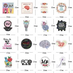 52Pcs SLP Stickers Pack Speech Language Pathologist Aesthetic Vinyl Waterproof Stickers for Water Bottle Skateboard Laptop Ph...