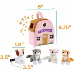 Collections Etc 5-Piece Plush Meowing Cat Condo Toy Playset with Sounds $42.99 Plush Figure Toys