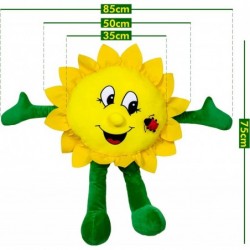 Sunflower Plant Plush Toy – Giant Stuffed Sunflower for Kids – Adorable Lady Bug and Cute Mood Embroidery – Flower Figure Sof...