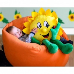 Sunflower Plant Plush Toy – Giant Stuffed Sunflower for Kids – Adorable Lady Bug and Cute Mood Embroidery – Flower Figure Sof...