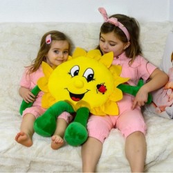 Sunflower Plant Plush Toy – Giant Stuffed Sunflower for Kids – Adorable Lady Bug and Cute Mood Embroidery – Flower Figure Sof...