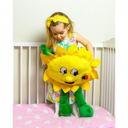 Sunflower Plant Plush Toy – Giant Stuffed Sunflower for Kids – Adorable Lady Bug and Cute Mood Embroidery – Flower Figure Sof...