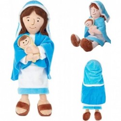 Plush Toy Stuffed Mary Holding Baby Jesus Doll Plush Religious Virgin Mary Toy Stress Release Hugs Toys for Kids Adults Birth...