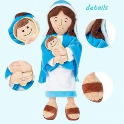 Plush Toy Stuffed Mary Holding Baby Jesus Doll Plush Religious Virgin Mary Toy Stress Release Hugs Toys for Kids Adults Birth...