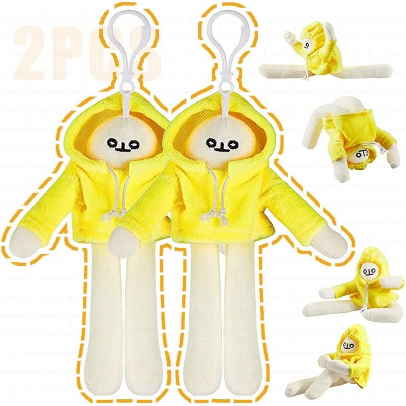 2 Pieces Stuffed Banana Man Doll Plush Toy Weird Plush with Magnet Pose Doll Decompression Toy Plush Pillow Toy Stuffed Doll ...