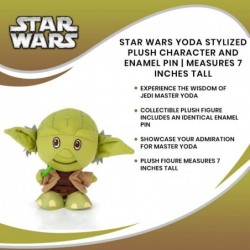 Star Wars Jedi Master Yoda Stylized Plush Character and Collectible Metal Enamel Pin | Plush Doll Measures 7 Inches Tall $34....