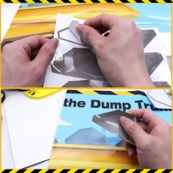 Construction Stickers Game for Kids Pin the Rock in the Dump Trunk Include Large Construction Games Poster 24 PCS Stone Stick...