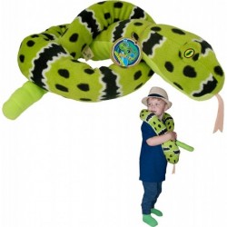 Sssnakes - Green Rock Rattle from Deluxebase. 55" Soft Toy Snake Stuffed Animal. Soft Plush Made from Recycled Plastic Bottle...