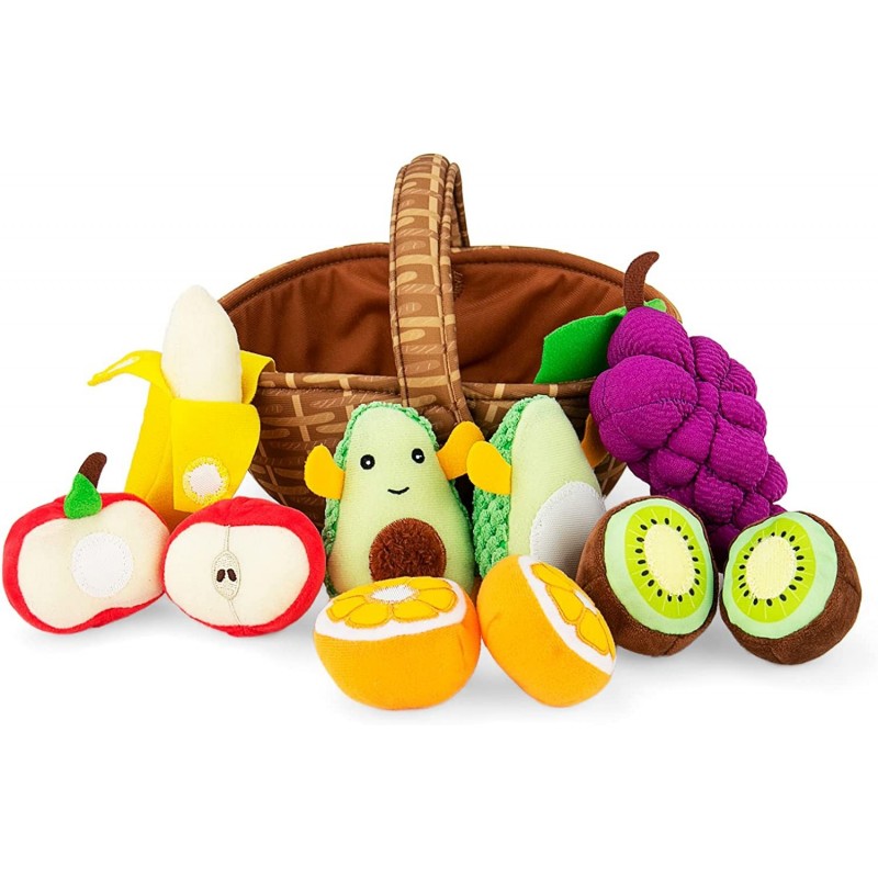 Peelabe Play Food Toys My First Plush Fruit Basket Soft Plush Play Food Toy for Baby 6 12 18+ Month Toddler Girl Boy Toy Gift...