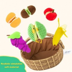 Peelabe Play Food Toys My First Plush Fruit Basket Soft Plush Play Food Toy for Baby 6 12 18+ Month Toddler Girl Boy Toy Gift...