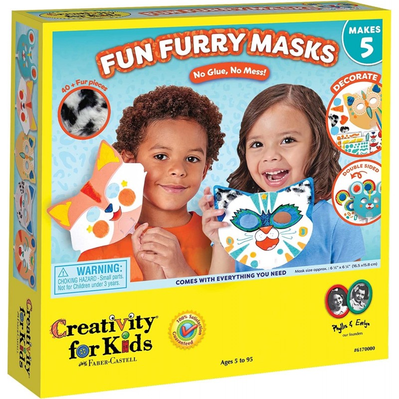 Fun Furry Masks - Craft 5 Animal Masks for Kids White $22.24 Craft Kits