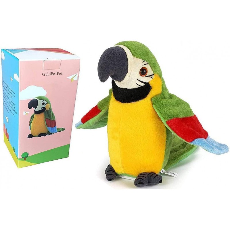 Upgrade Newest Talking Parrot - Repeats What You Say With Cute Voice - Electronic Pet Talking Plush Toy Parrot for Child Kids...