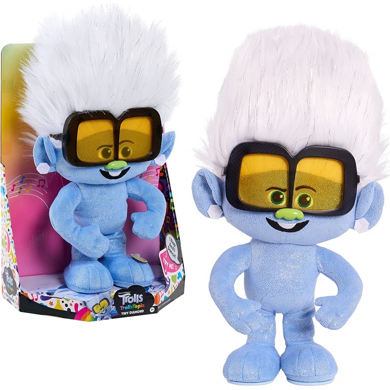 DreamWorks TrollsTopia Tiny Diamond Dancer Lights and Sounds Musical Plush by Just Play $45.77 Plush Interactive Toy Figures