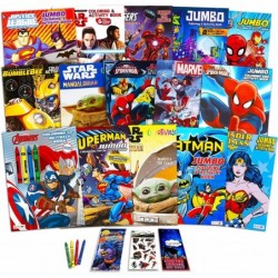 Superhero Ultimate Coloring Book Assortment ~ 15 Books Featuring Avengers Spiderman Justice League Superman Star Wars Mandalo...