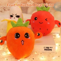 Musical Toys Fruit Plush Induction Toys with 15 Sounds and Reactions Various Modes of Interactive Percussion Music Fruit Stuf...