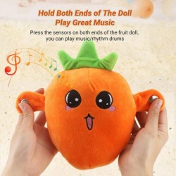 Musical Toys Fruit Plush Induction Toys with 15 Sounds and Reactions Various Modes of Interactive Percussion Music Fruit Stuf...