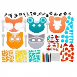 Fun Furry Masks - Craft 5 Animal Masks for Kids White $22.24 Craft Kits