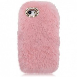 Rhinestone Fluffy Rabbit Fur Case for Samsung Galaxy S21 Plus 6.7 Inch Cute Bling Diamond Handmade Furry Winter Warm Fashion ...