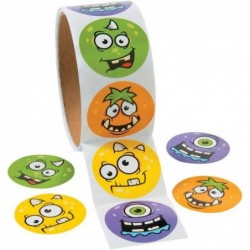 Monster Face Roll Stickers for Halloween (100 Stickers) Stationery - Halloween $15.48 Kids' Stickers