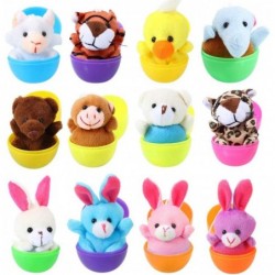 12 Pack Prefilled Easter Eggs of Mini Stuffed Animal Plush Toys Easter Baster Stuffer for Kids Easter Egg Hunt Goody Bags Fil...