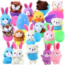 12 Pack Prefilled Easter Eggs of Mini Stuffed Animal Plush Toys Easter Baster Stuffer for Kids Easter Egg Hunt Goody Bags Fil...