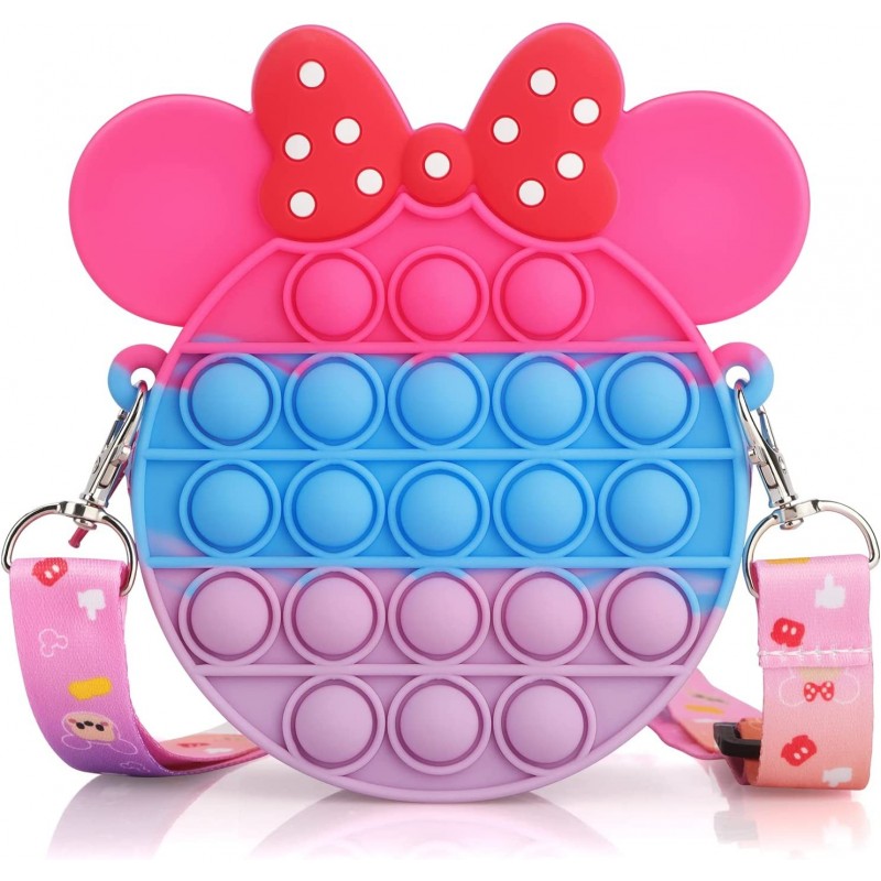 Pop Shoulder Bag Fidget Purse Toy for Girls 2 in 1 Pop Bag Bubble Crossbody Bags School Supplies Handbag with Zipper Push It ...