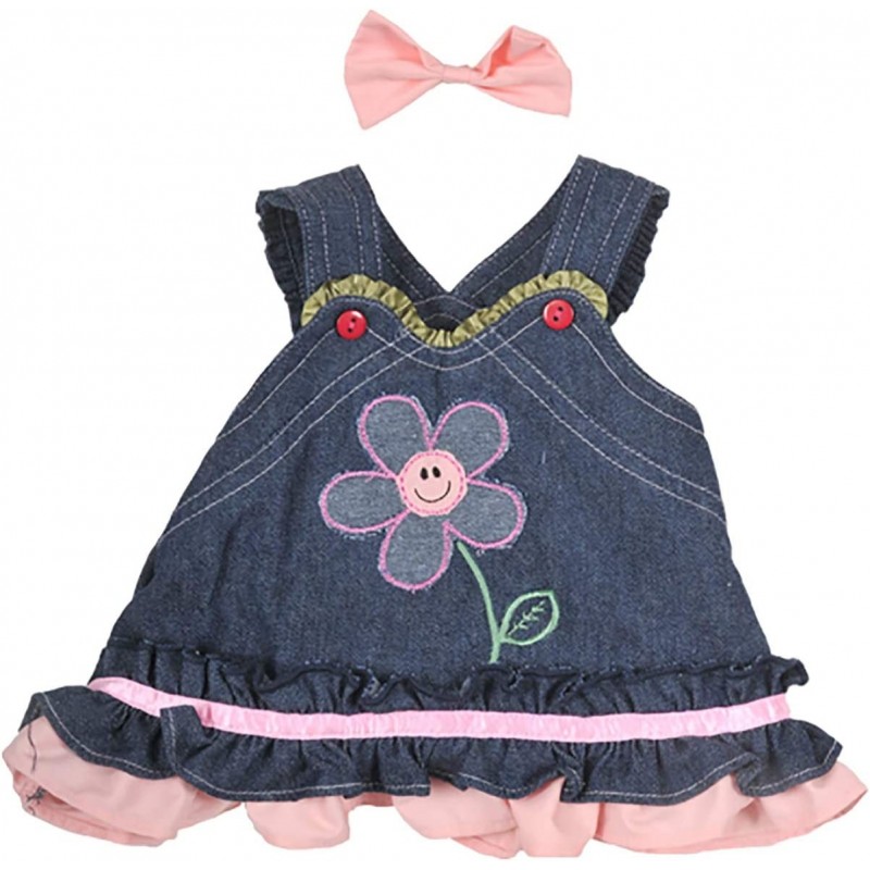 Summer Denim Dress w/Bow Teddy Bear Clothes Outfit Fits Most 14" - 18" Build-a-Bear and Make Your Own Stuffed Animals $28.61 ...