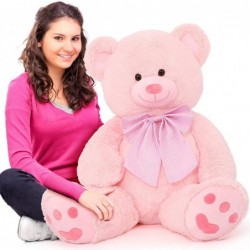 47 Inches Pink Giant Teddy Bear Big Bow Bear Stuffed Animal Plush Toy Soft Bear Plush Gifts for Kids Girlfriend or Family on ...