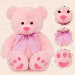 47 Inches Pink Giant Teddy Bear Big Bow Bear Stuffed Animal Plush Toy Soft Bear Plush Gifts for Kids Girlfriend or Family on ...