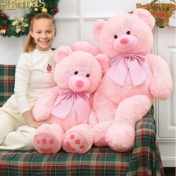 47 Inches Pink Giant Teddy Bear Big Bow Bear Stuffed Animal Plush Toy Soft Bear Plush Gifts for Kids Girlfriend or Family on ...