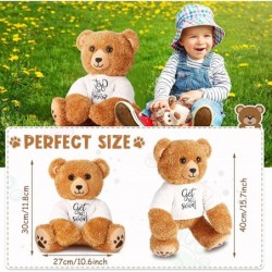 Get Well Soon Bear 16 Inch Bear Stuffed Animals with White T-Shirt Feel Well Soft Bear Plush Hospital Gifts for Boy and Girl ...