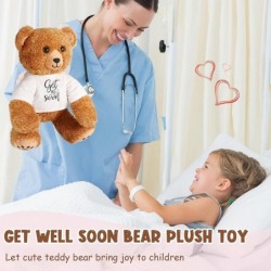 Get Well Soon Bear 16 Inch Bear Stuffed Animals with White T-Shirt Feel Well Soft Bear Plush Hospital Gifts for Boy and Girl ...