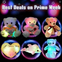 Glow Teddy Bear with Bow-tie Stuffed Animal Light Up Plush Toys Gift for Kids Boys Girls Valentine's Day Christmas Birthday 1...