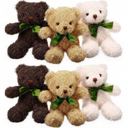 6 Pieces Small Bears Mini Bear Plush Toys Bear Stuffed Animals Plush Stuffed Animal Bear in 3 Colors 9 Inch Height (Dark Brow...