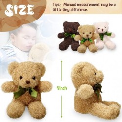 6 Pieces Small Bears Mini Bear Plush Toys Bear Stuffed Animals Plush Stuffed Animal Bear in 3 Colors 9 Inch Height (Dark Brow...